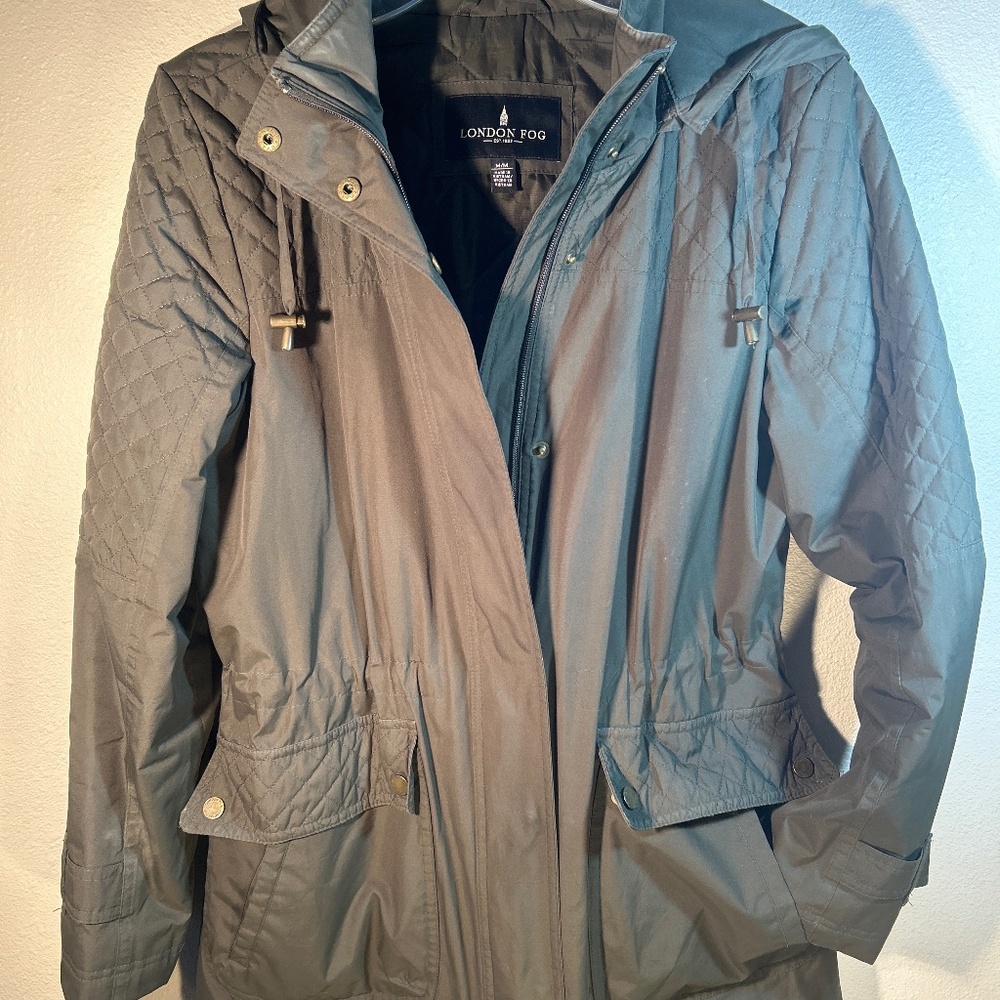 LONDON FOG Women’s Khaki Mid-Weight Quilted Coat Jacket, Size M